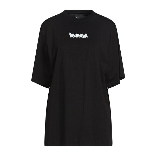 【貨物輸送無料】 ディスクレイマー レディース プルオーバー トップス T-shirts Black