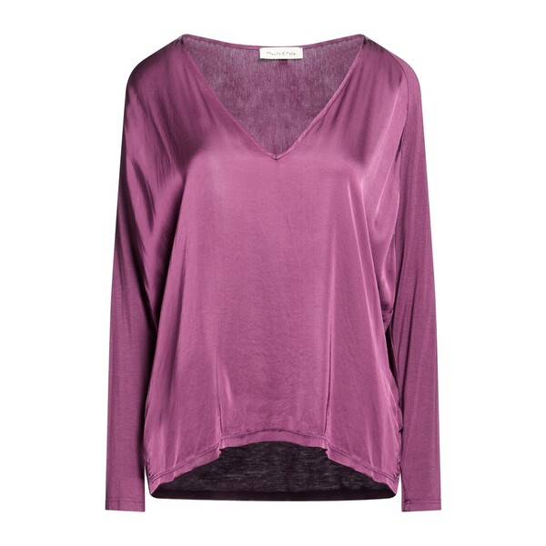 【送料無料】 マニラグレース レディース Tシャツ トップス Tops Purple|asty