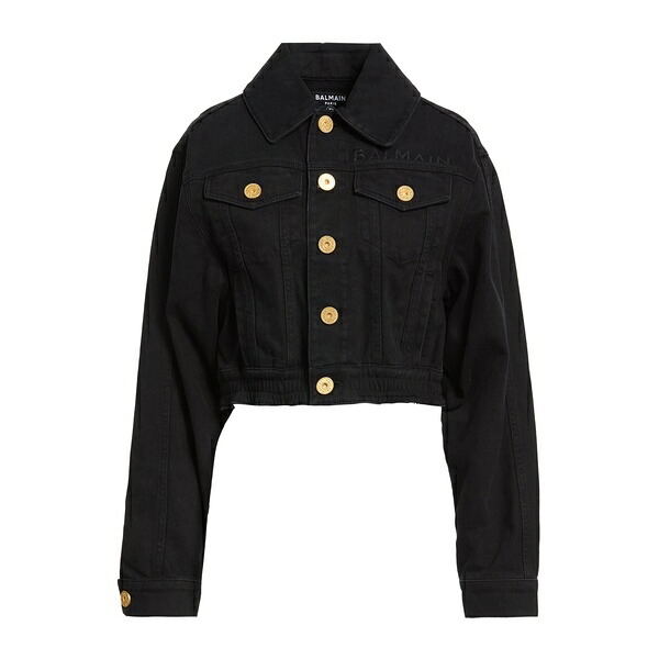 【送料無料】 バルマン レディース ジャケット&ブルゾン アウター Denim outerwear Black|asty