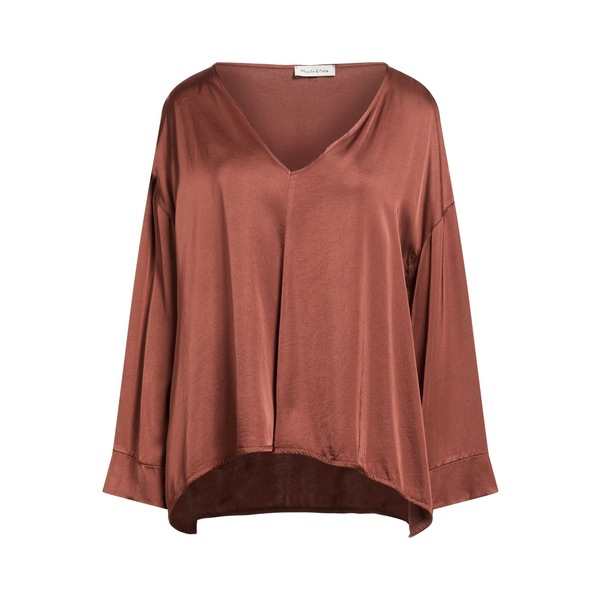 【送料無料】 マニラグレース レディース Tシャツ トップス Tops Brown|asty