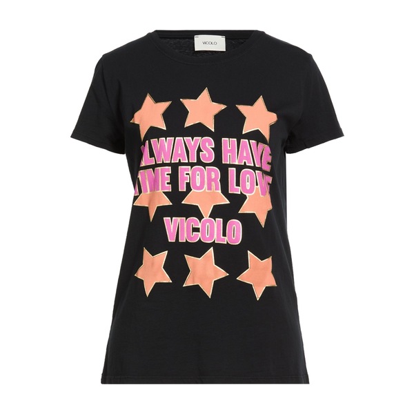 【貨物輸送無料】 ヴィコロ レディース プルオーバー トップス T-shirts Black