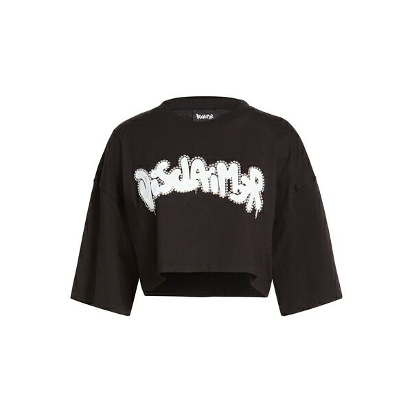 【貨物輸送無料】 ディスクレイマー レディース プルオーバー トップス T-shirts Black