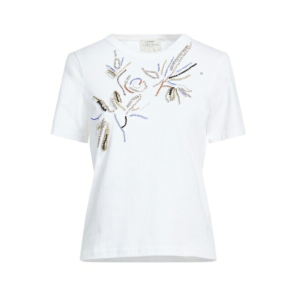 【送料無料】 フォルテ フォルテ レディース Tシャツ トップス T-shirts White