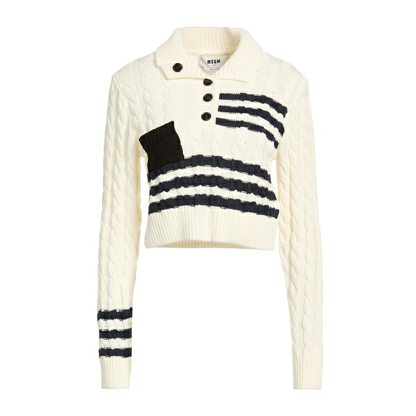 【送料無料】 エムエスジイエム レディース ニット&セーター アウター Sweaters White