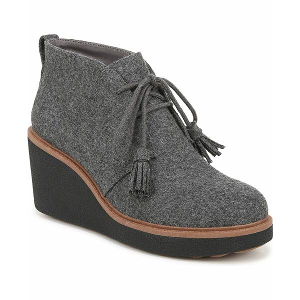 ドクター・ショール レディース ブーツ シューズ Women's Aurora Wedge Booties Charcoal Wool Blend画像