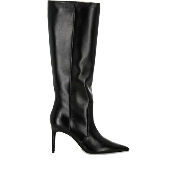 スチュアート ワイツマン レディース ブーツ シューズ Leather pointed-toe knee-high boots Black|asty