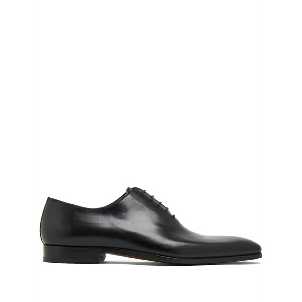 マグナーニ メンズ ドレスシューズ シューズ Almond-toe leather oxford shoes Black|asty
