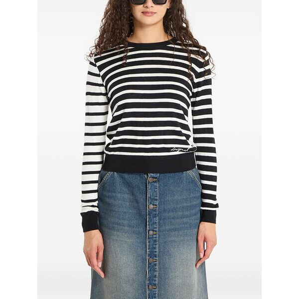 デジグアル レディース ニット\u0026セーター アウター Stripe-pattern sweater Black