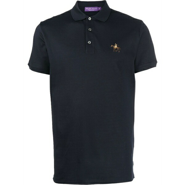 ラルフ・ローレン パープルレーベル メンズ ポロシャツ トップス Embroidered logo polo shirt Blue|asty