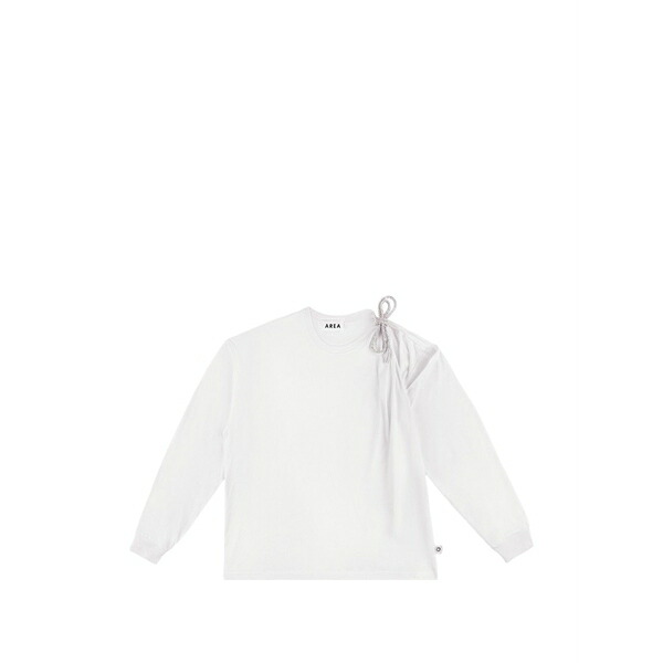 領域 レディース ティーシャツ トップス Crystal-knot cut-out t-shirt White