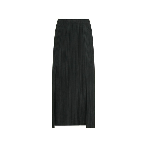 筋目 プリーズ イッセイ ミヤケ レディース スコート ボトムス Pleated slit skirt Black