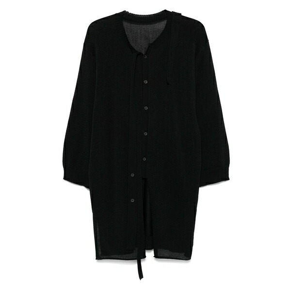 イッセイミヤケ レディース ジレー アウター Draped knitted cardigan Black