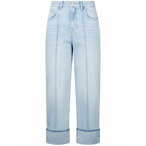 リュージョー レディース デニムパンツ ボトムス Straight leg cropped jeans Blue|asty