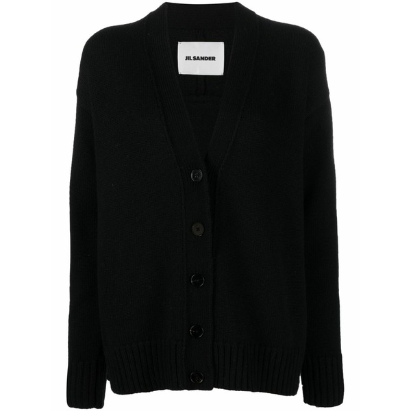 ジル・サンダー レディース ジレー アウター V-neck button-fastening cardigan Black