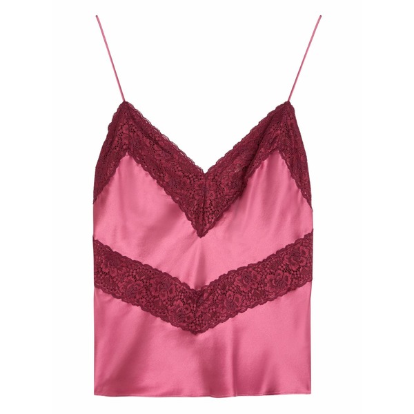 ラブスハックファンシー レディース プルオーバー トップス Lace v-neck top Pink