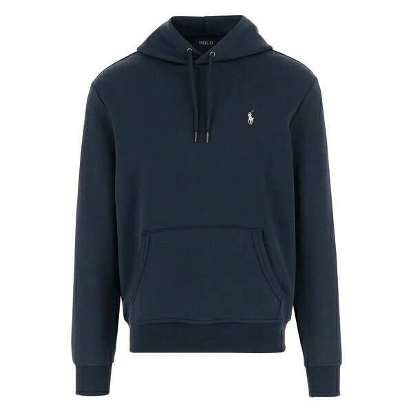 ラルフローレン メンズ パーカー・スウェットシャツ アウター Logo-embroidered drawstring hoodie Blue|asty