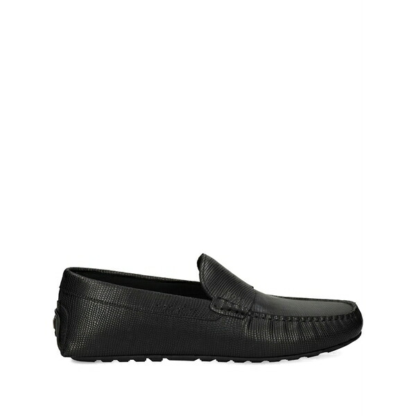 雇い主 メンズ スリッポン・ローファー シューズ Printed-leather loafers Black