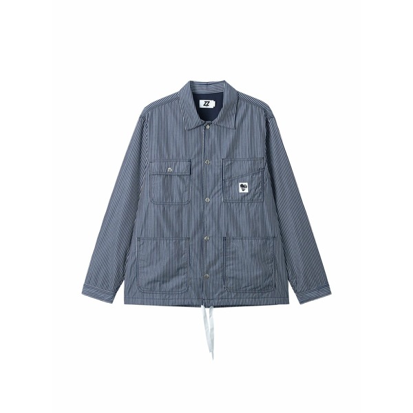 イズエ メンズ 上衣＆上衣 アウター Striped patch jacket Blue