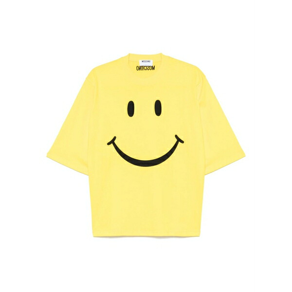 モスキーノ レディース Tシャツ トップス X smiley cotton t-shirt Yellow|asty