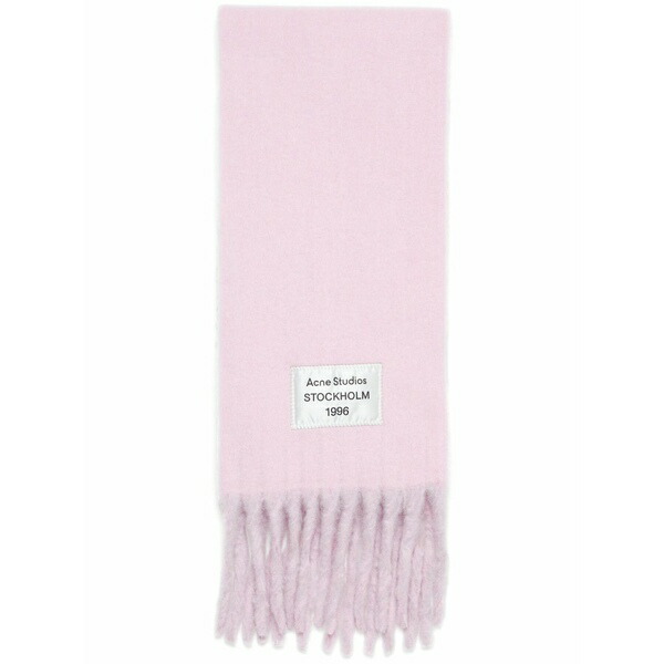 アクネ ストゥディオズ メンズ 消音装置・袈裟・えり巻き 添え物 Logo-tag fringed scarf  Pink