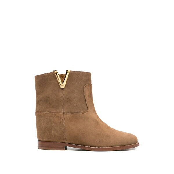 ヴィアローマ15 レディース ブーツ シューズ Metal logo boots Brown