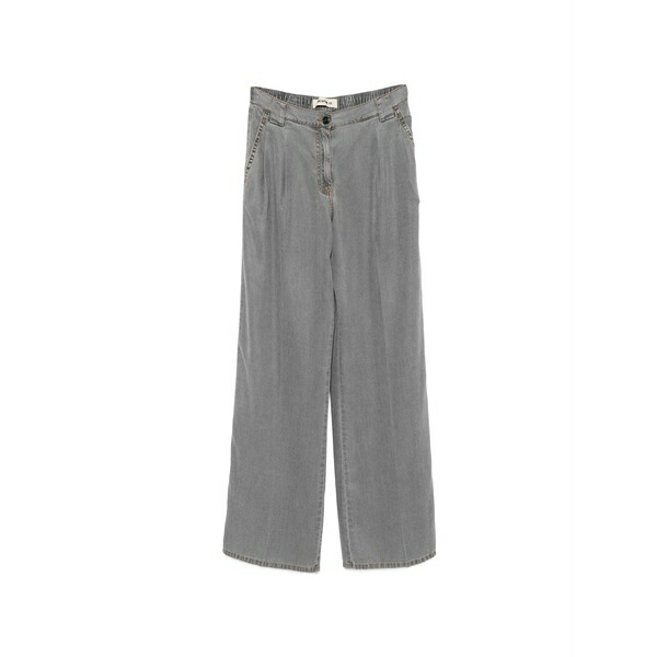 セミクチュール レディース 心地好いズボン下 ボトムス Debora elasticated-waist trousers Grey