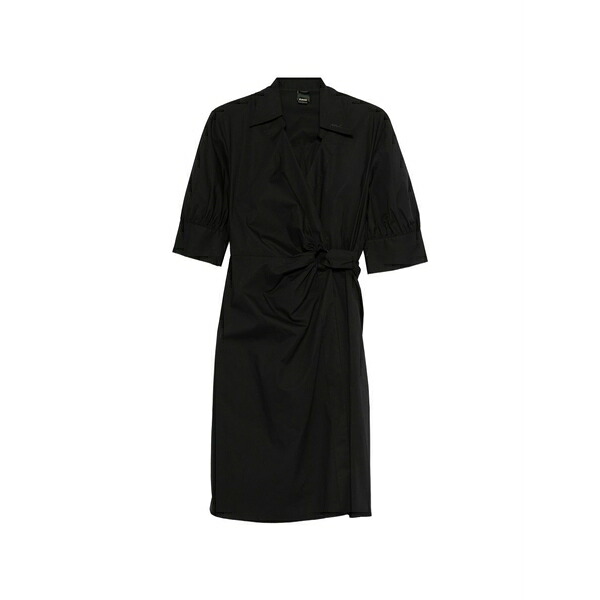 ピンコ レディース 衣装 トップス Knotted wrap MIDI dress Black
