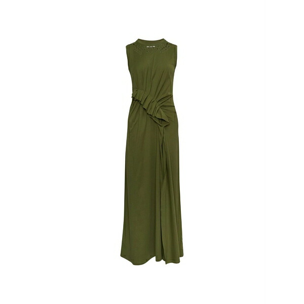 ウラ・ジョンソン レディース 衣裳 トップス Jeune ruffled eyelet-embellished MIDI dress Green