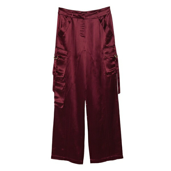 レトロフェット レディース 心地よいズボン下 ボトムス Cargo-pocket trousers Red