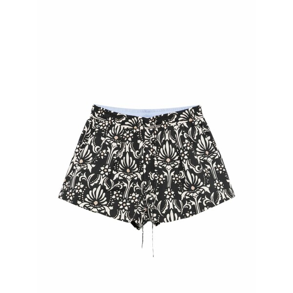 ピンコ レディース 心地よいズボン下 ボトムス Floral-print shorts Black
