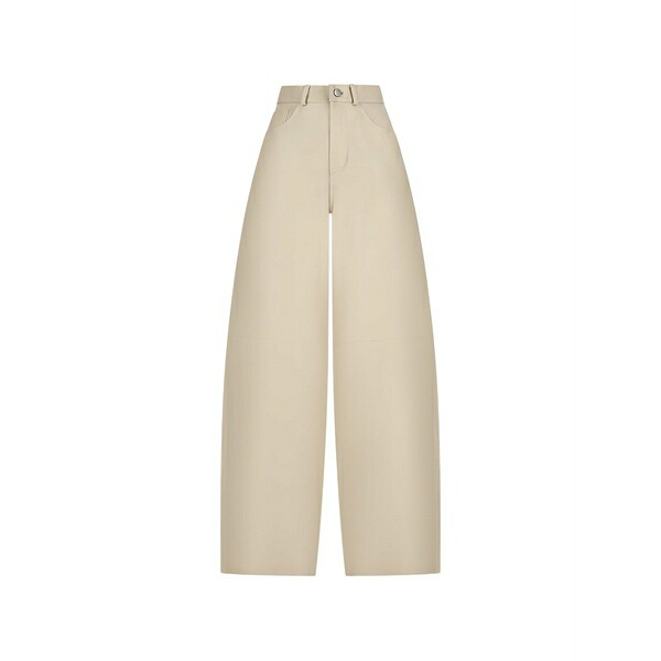 デスティン レディース 心地よいズボン下 ボトムス Wide-leg leather trousers Neutrals