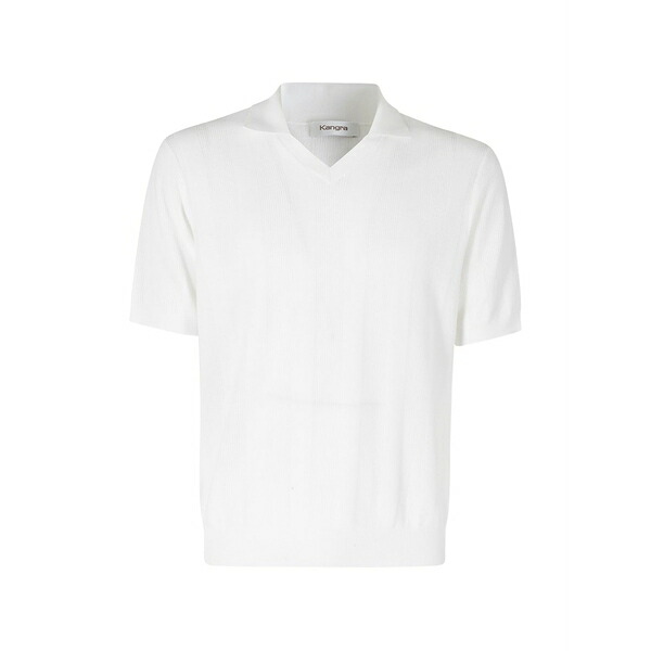 カングラ  メンズ ティーシャツ トップス Knitted short-sleeve t-shirt White