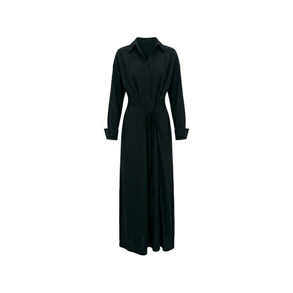 運動競技マックス レディース 衣裳 トップス Tie-front shirt dress Black