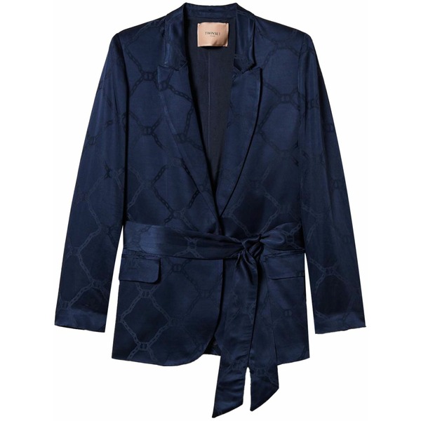 ツインセット レディース ジャケット＆ブルゾン アウター Logo-jacquard blazer Blue｜asty