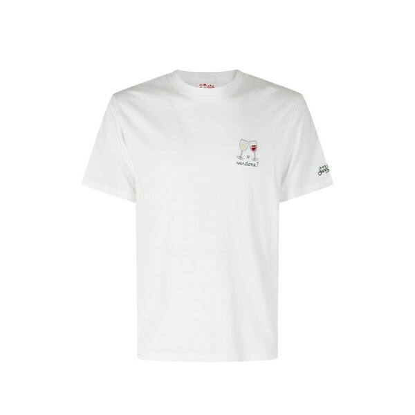 エムシーツーセイントバース メンズ プルオーバー トップス Portofino embroidered t-shirt White