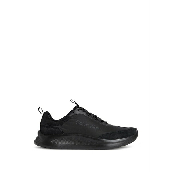 カルバンクライン メンズ スニーカー シューズ Ck curve panelled lace-up sneakers Black