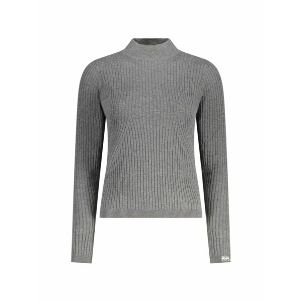 ペペジーンズ レディース 編み物\u0026プルオーバー アウター Ribbed-knit sweater Grey