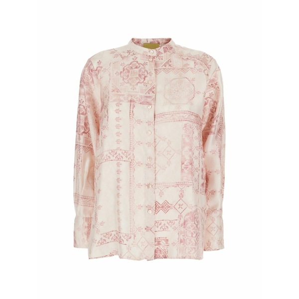 モモン レディース シャツ トップス Patterned shirt Pink|asty