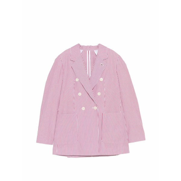 マニュエル リッツ レディース 上衣＆上衣 アウター Striped double-breasted jacket Red