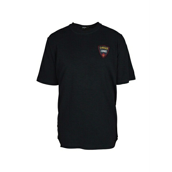 ディースクエアード メンズ ティーシャツ トップス Patch oversized t-shirt Black