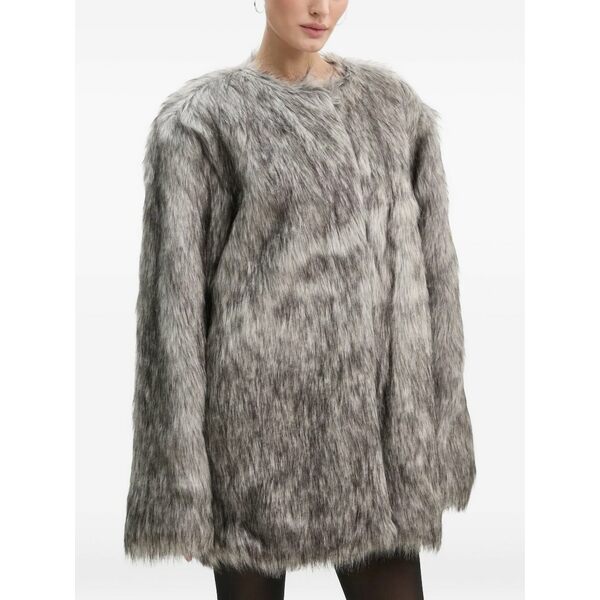 ゲタス レディース 厚地の外套 アウター Wiliagz  mottled-faux-fur coat Grey