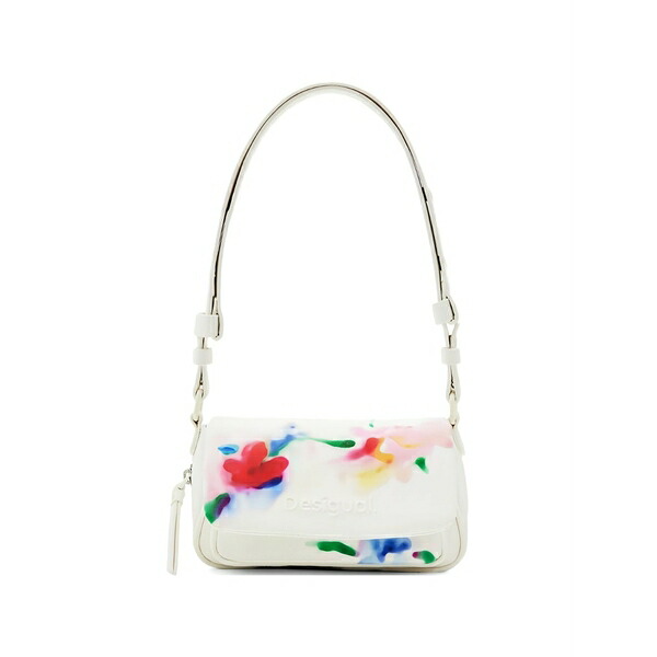 デジグアル レディース ショルダーバッグ 御徒面子 Floral-print shoulder bag White