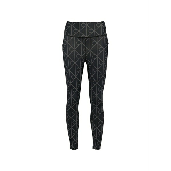 カルバンクライン レディース レギンス ボトムス Monogram-print performance leggings Black