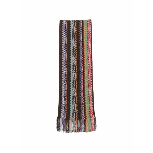 ミッソーニ レディース えり巻き・袈裟・えり巻き 付属物 Zigzag-knit fringed scarf Brown