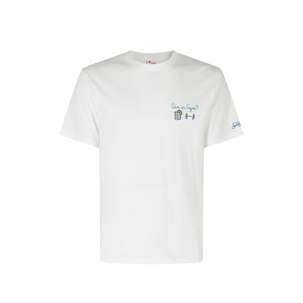エムシーツーセイントバース メンズ ティーシャツ トップス Portofino embroidered t-shirt White