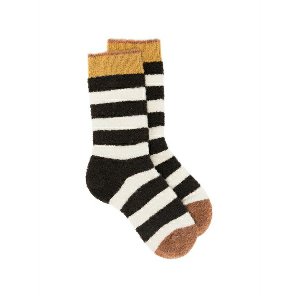 ボンヌ・メゾン メンズ ソックス アンダー御召しもの Striped knitted socks Brown