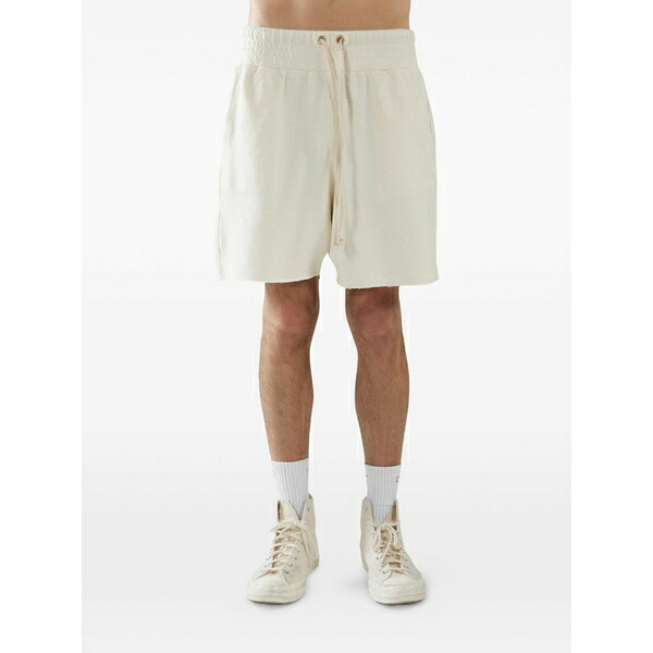 レスティエン メンズ 心地好いズボン下 ボトムス Raw-cut drawstring shorts Neutrals