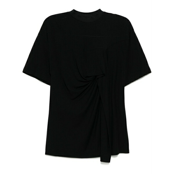 トーガ レディース Tシャツ トップス High twist smooth jersey t-shirt Black|asty