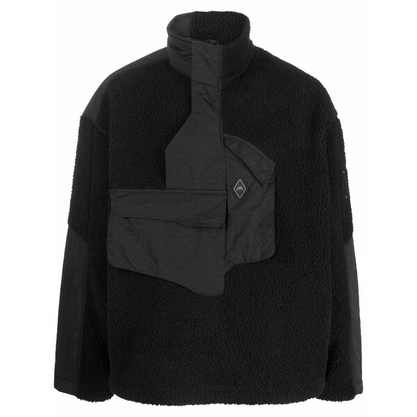 アコールドウォール メンズ 上衣＆上衣 アウター Bonded axis panelled fleece jacket Black