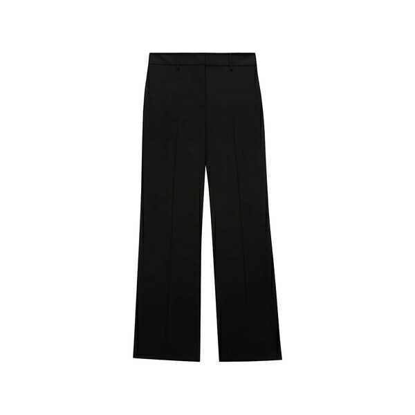 エムエスジイエム レディース 心地よいズボン下 ボトムス Belt-loops straight trousers Black